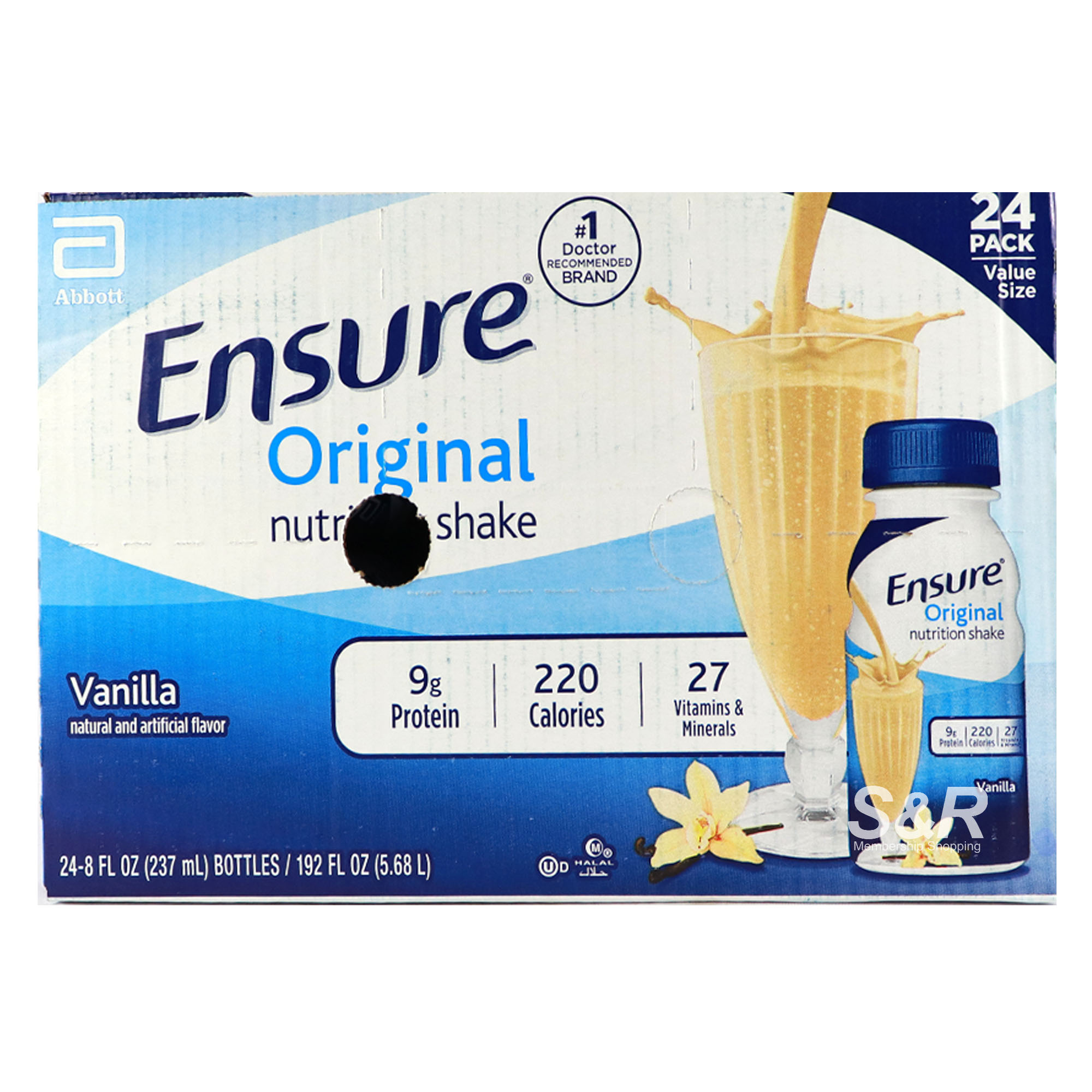 Ensure Original Nutrition Shake Strength and Energy Vanilla 24 bottles